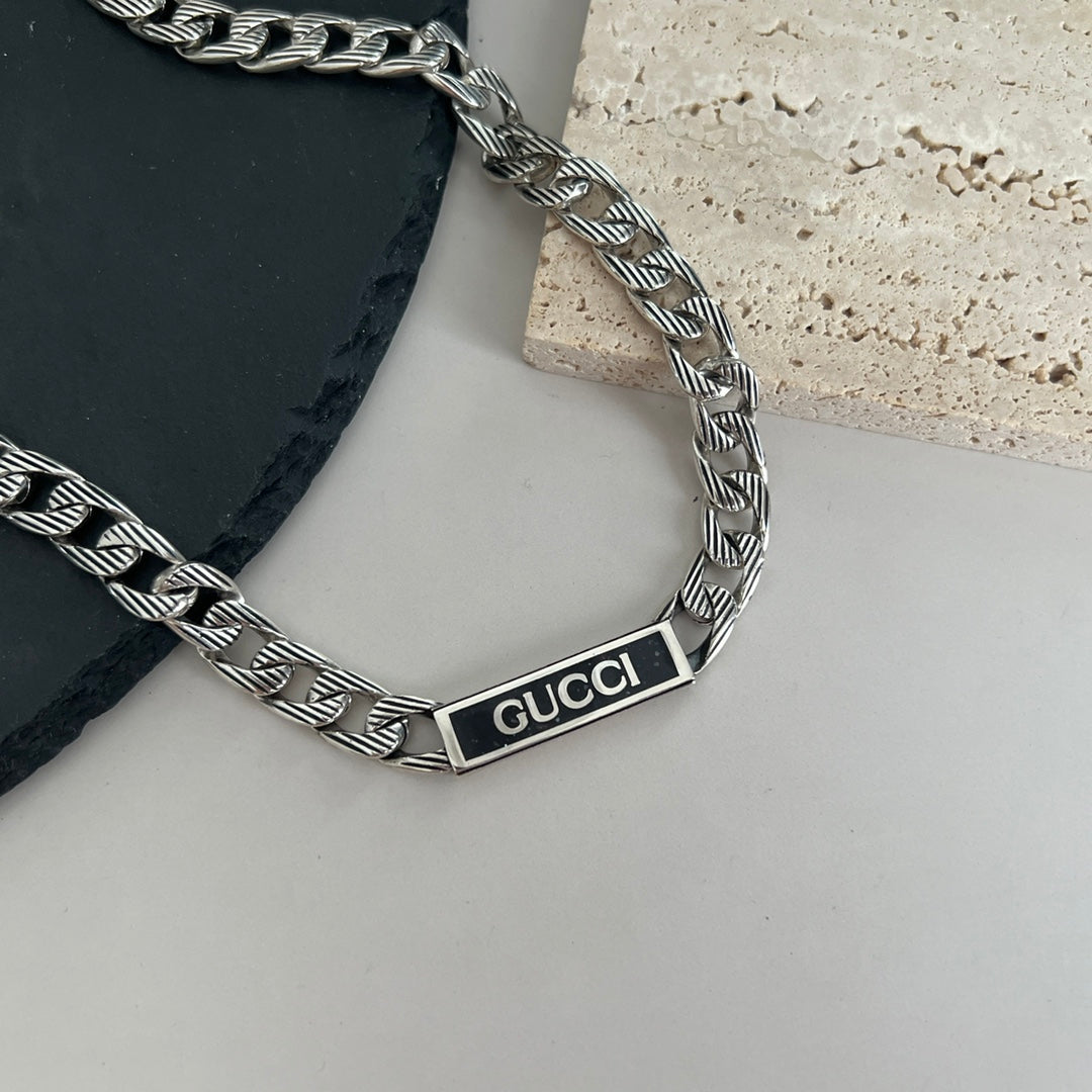 Gucci Double G Logo Enamel Chain Necklace