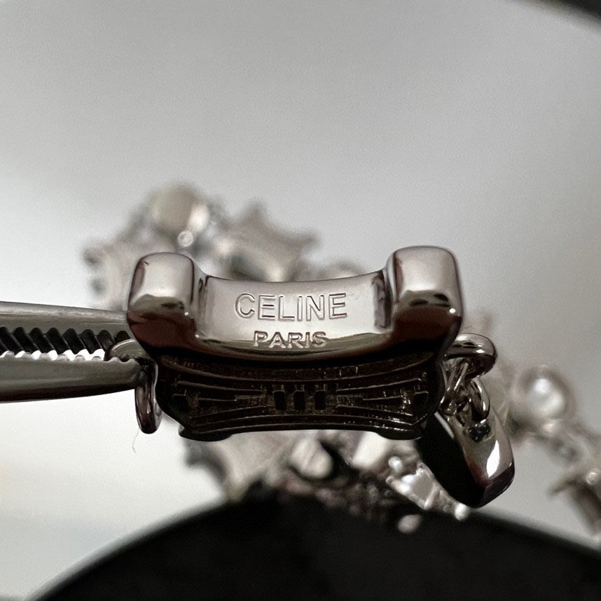 Celine Triomphe Crystal Bracelet - 18K Gold