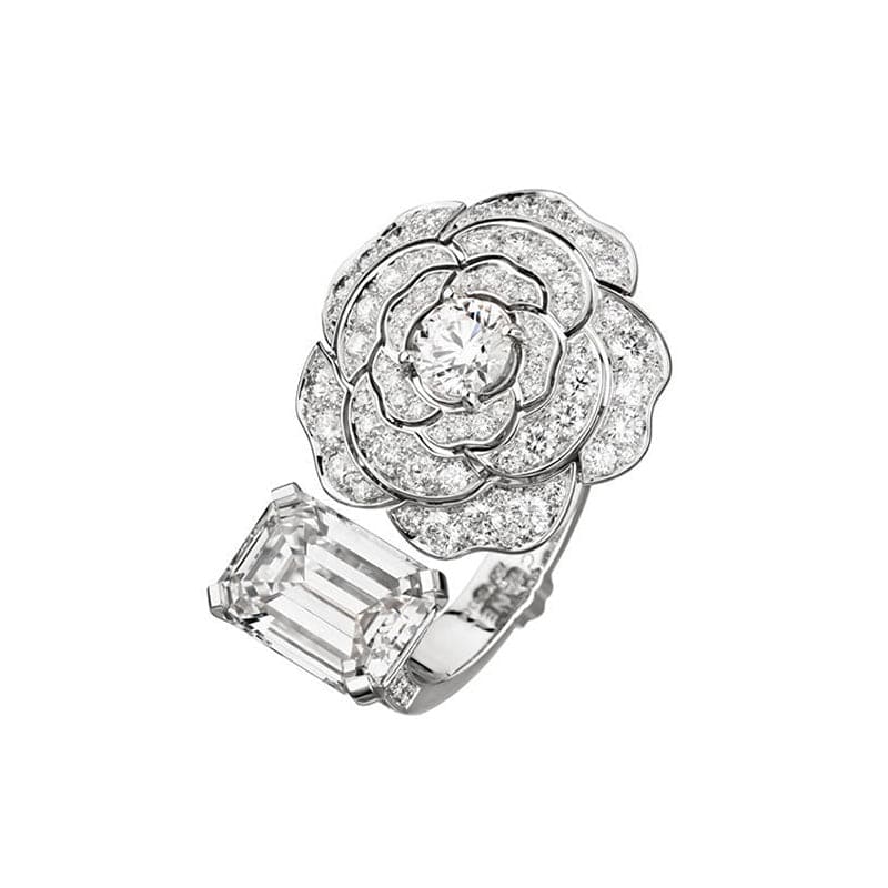 Chanel Diamond Camelia Ring - 18K White Gold