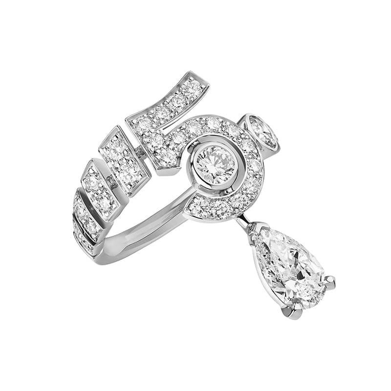 Chanel Diamond No.5 Drop Ring - 18K White Gold