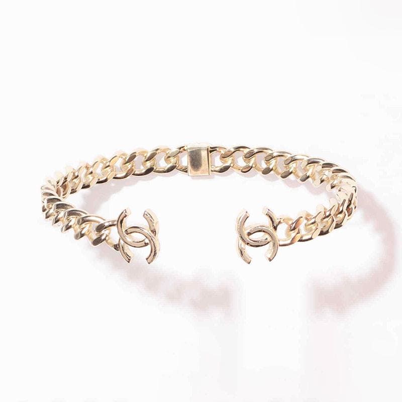 Chanel Interlocking Cuff Logo Choker Necklace