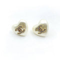 Chanel Pearl Heart Earrings - 18K Yellow Gold