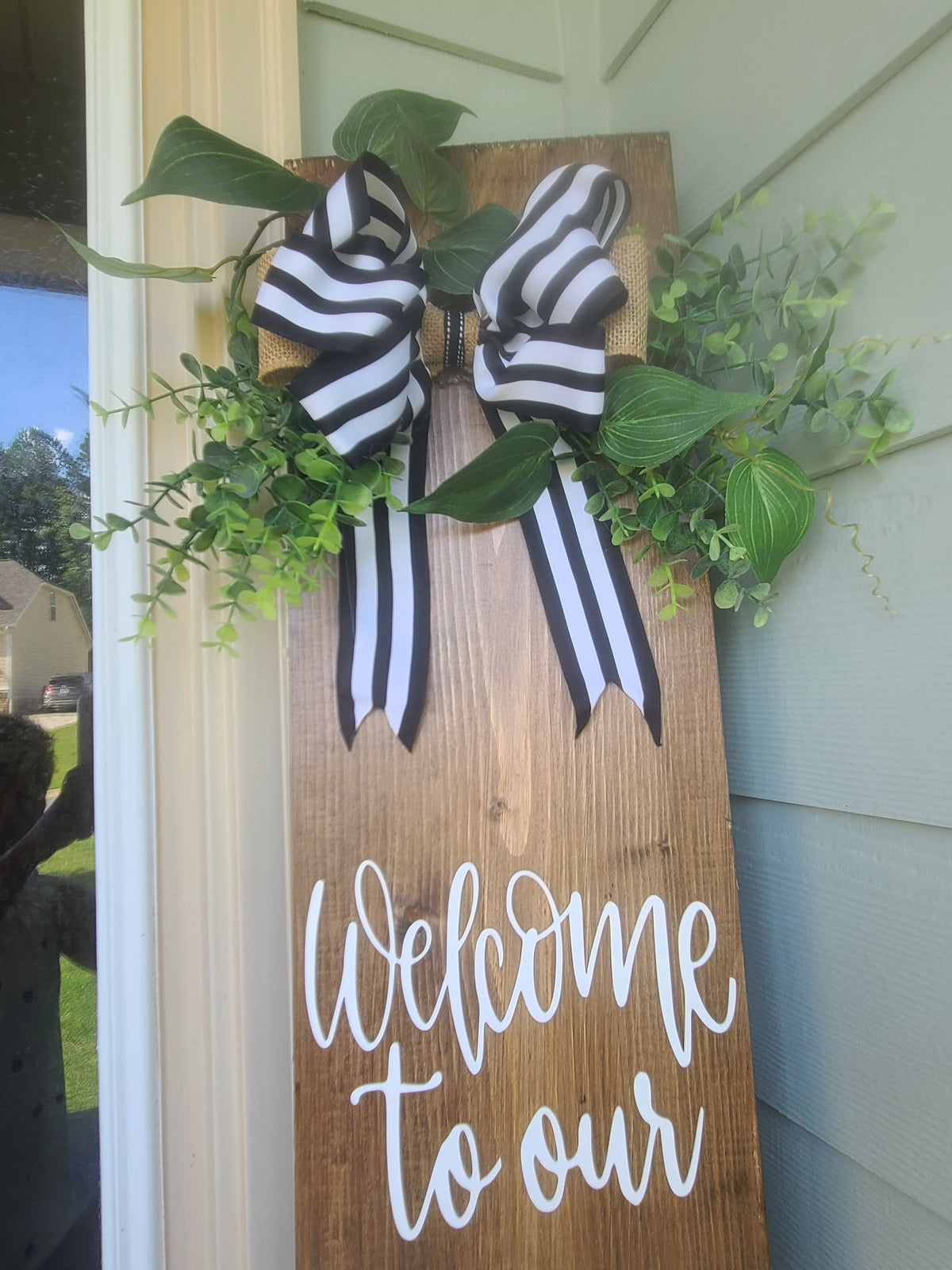 Personalized Wood Welcome Porch Sign - 5 ft