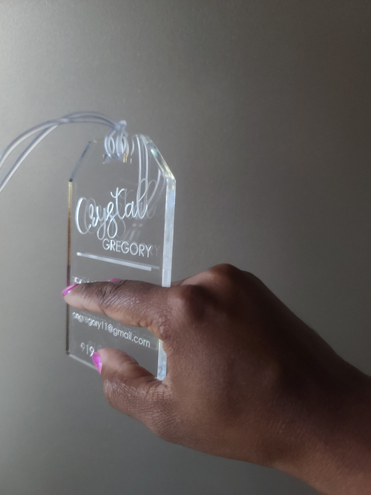 Personalized Clear Acrylic Luggage Tag
