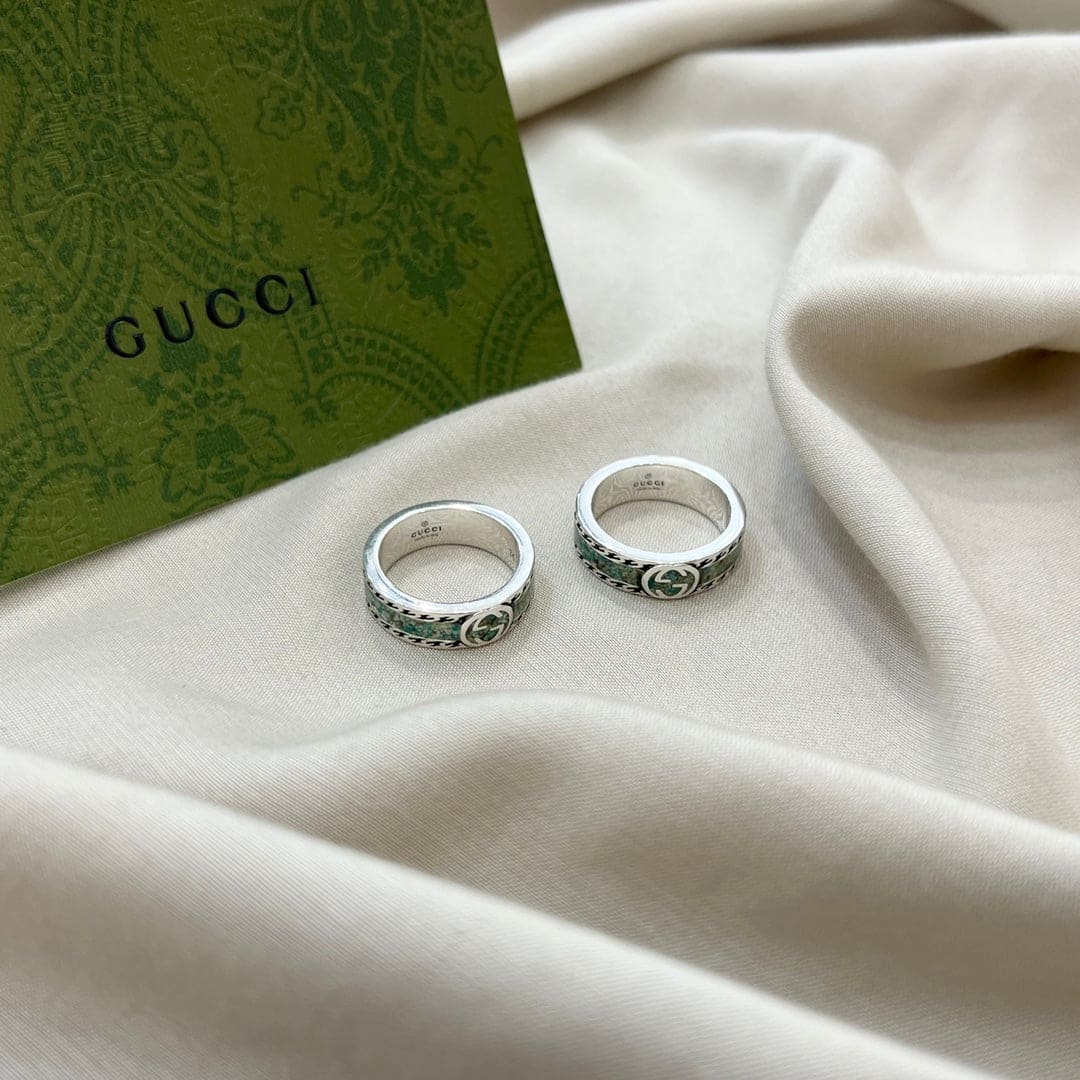 Gucci Double G Interlocking G Turquoise Ring