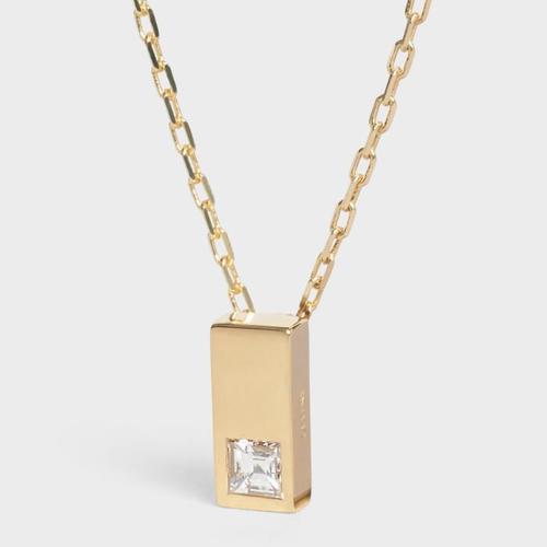 Celine Triomphe Sentimental Double Square Diamond Necklace