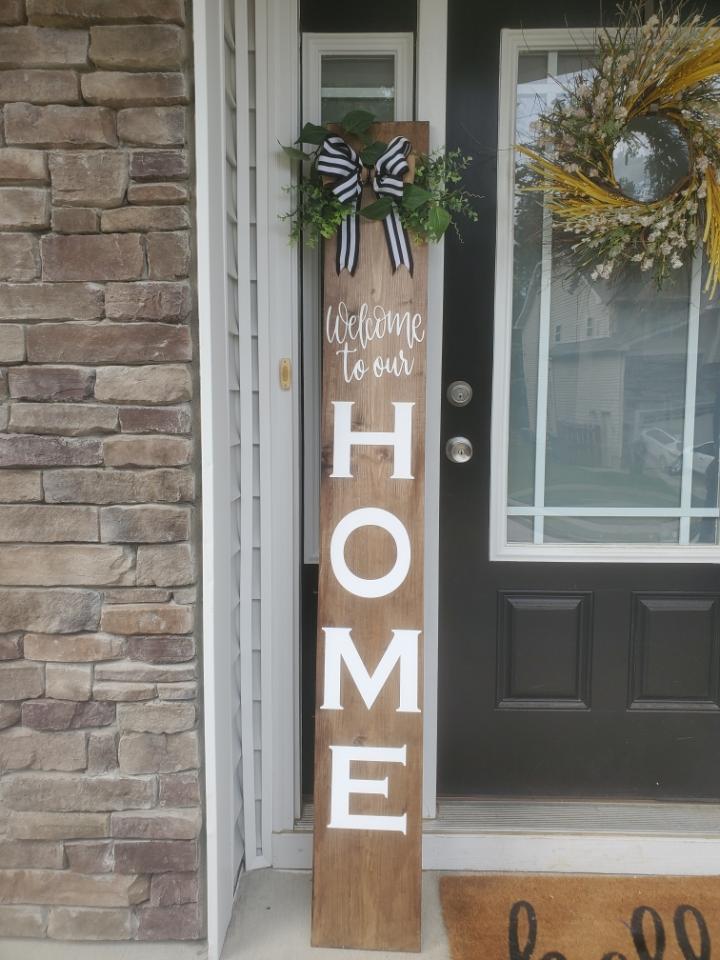 Personalized Wood Welcome Porch Sign - 5 ft