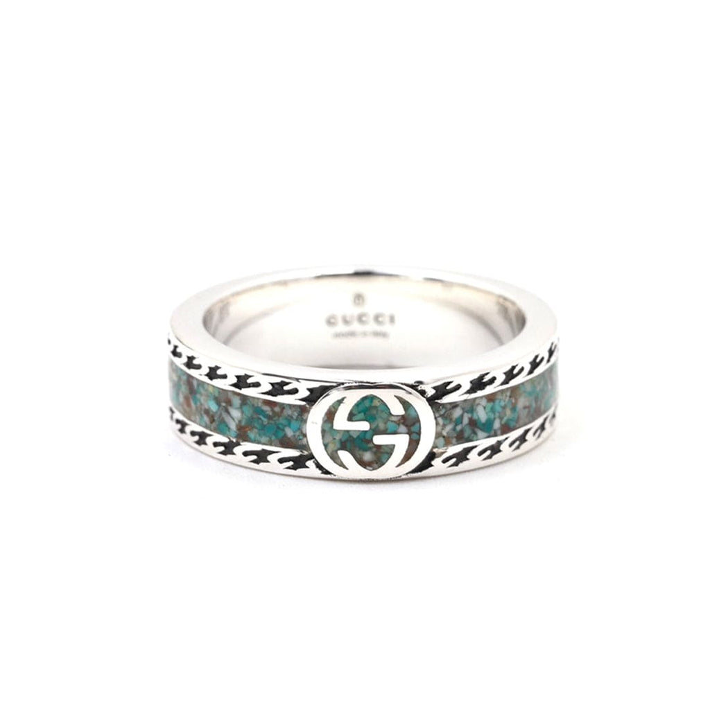 Gucci Double G Interlocking G Turquoise Ring