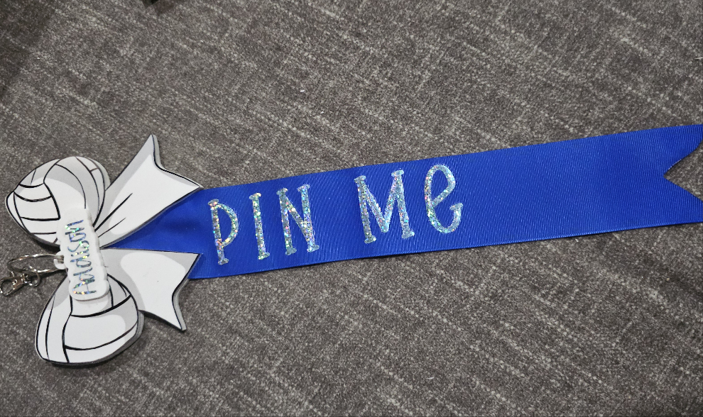 Personalized Volleyball Pin Me Bag Tag and Clip Holder