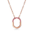 Tiffany Lock Pink Pave Moissanite Necklace