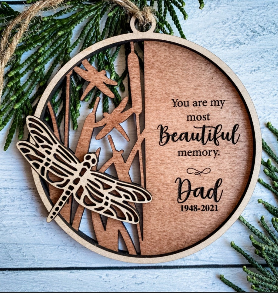 Personalized Memorial Name Ornament - Two Layers