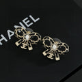 Chanel Butterfly Pendant Earrings - 18K Yellow Gold