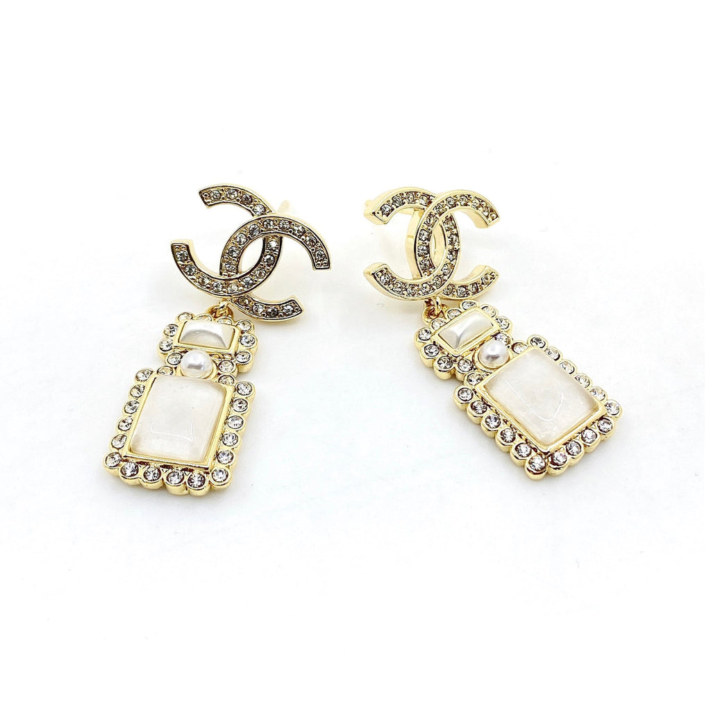 Chanel Perfume Bottle Earrings - 18K Yellow Gold