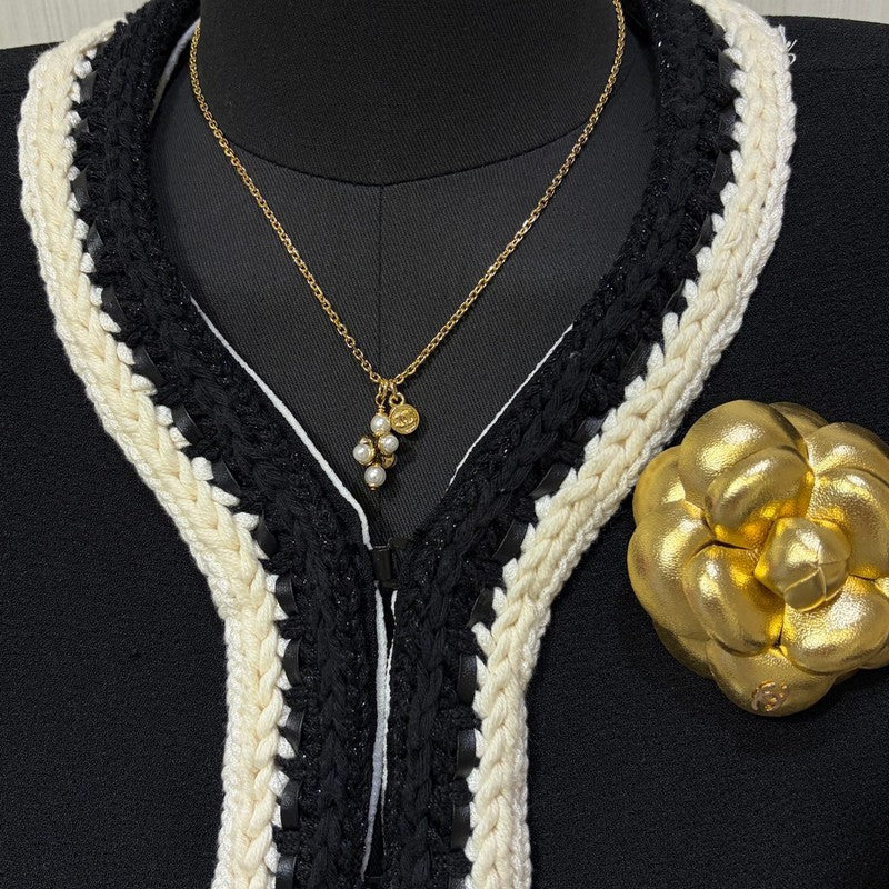 Chanel 26P Grape Pearl Gold Necklace
