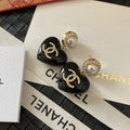 Chanel Black Heart Earrings - 18K Yellow Gold