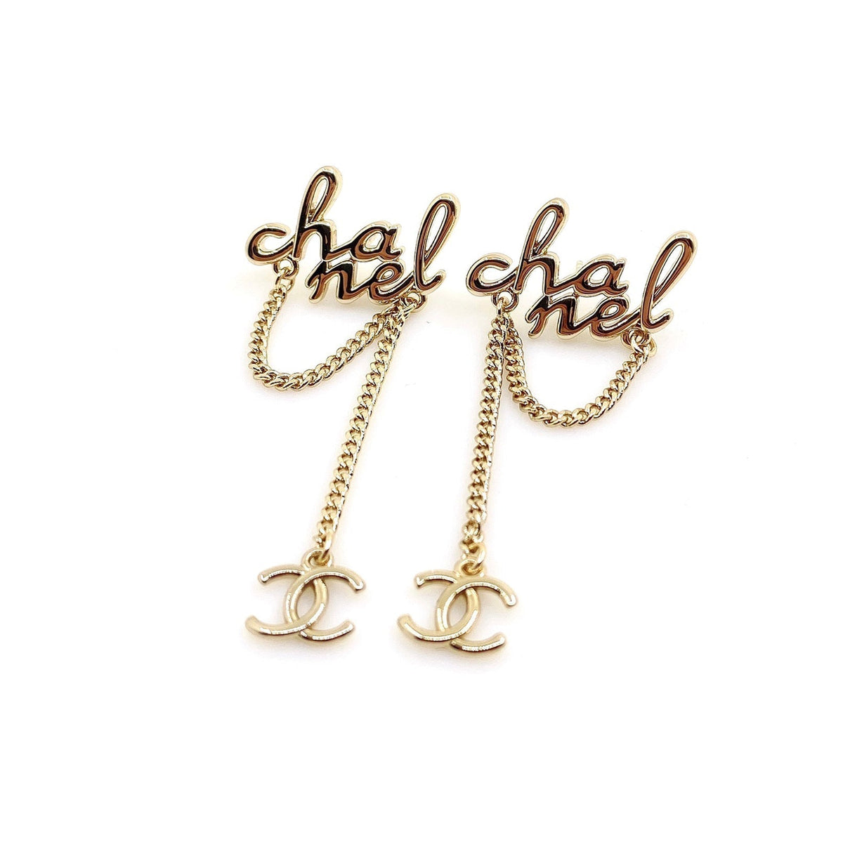 Chanel Letter Earrings - 18K Yellow Gold