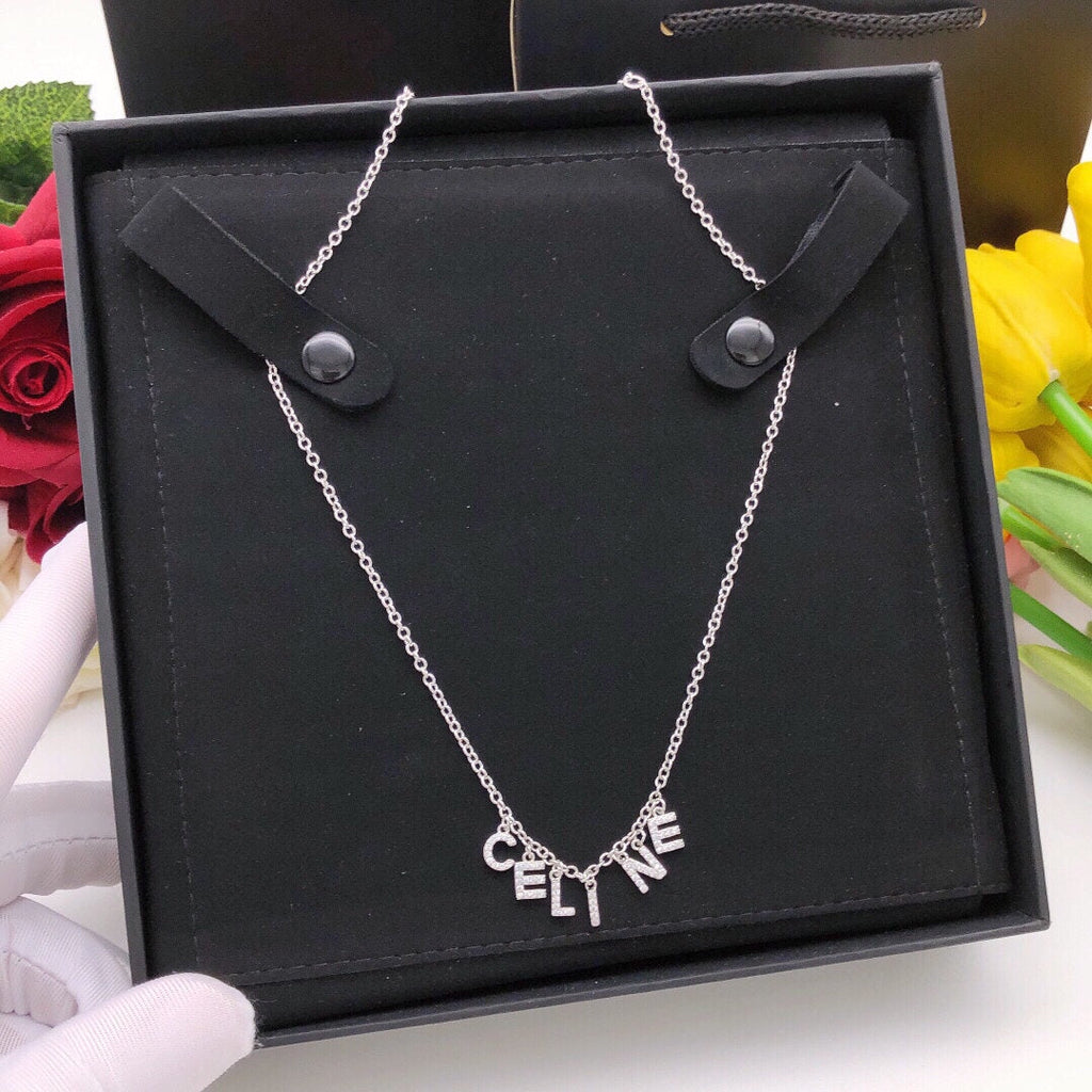 Celine Script Necklace