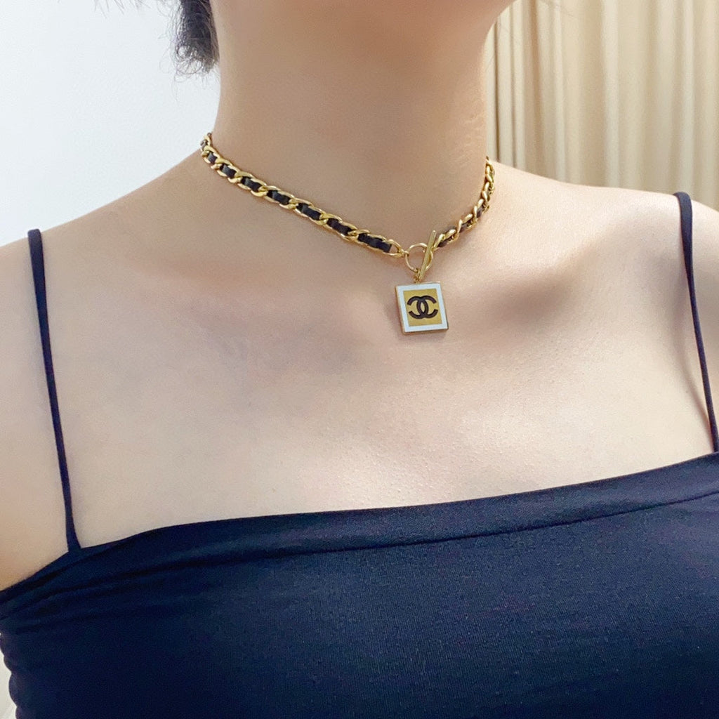 Chanel Leather Choker Necklace