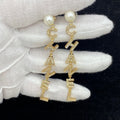 Chanel Script Long Tassel Earrings - 18K Yellow Gold