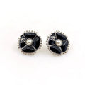 Chanel Black Pearl Clover Earrings - 18K White Gold