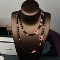 Chanel 24B Black Pearl Necklace