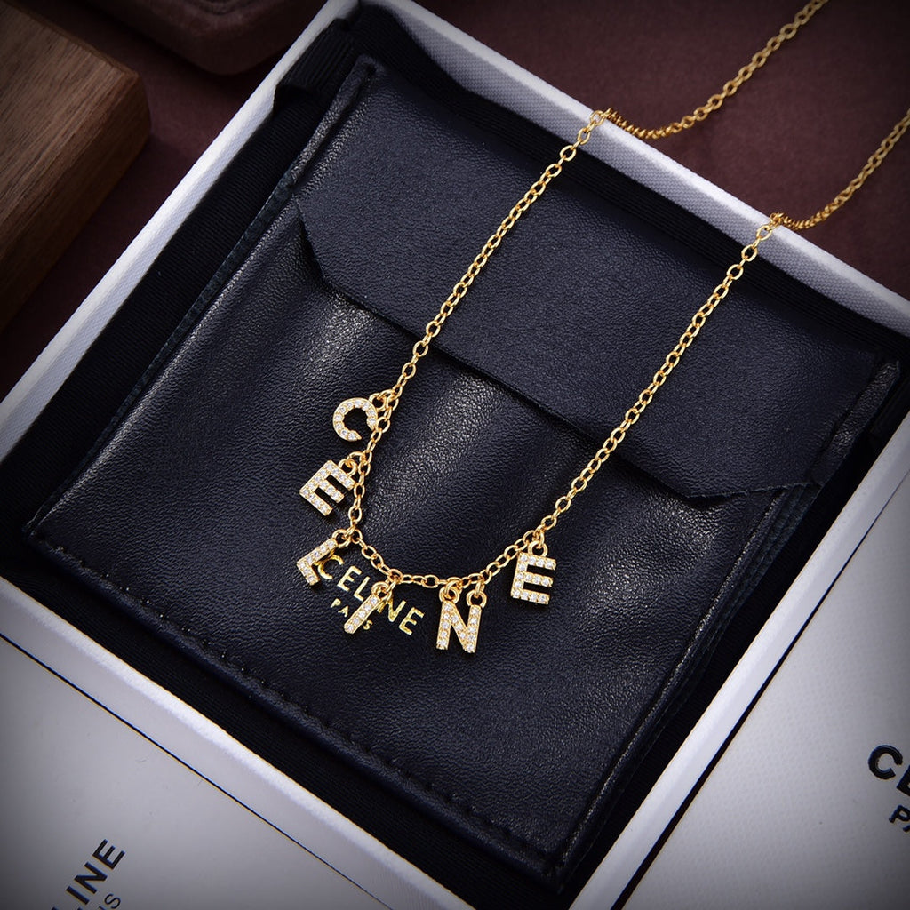 Celine Triomphe Paris Strass Crystal Necklace