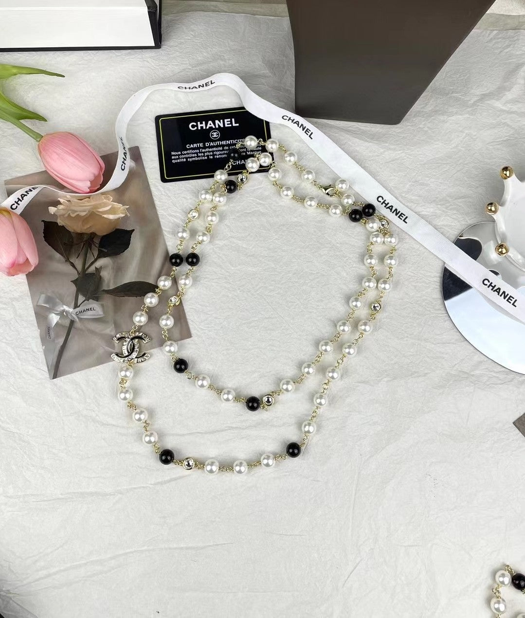 Chanel 23S Long Pearl Necklace