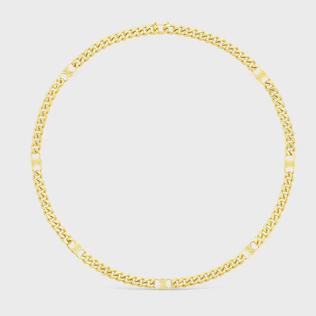 Celine Triomphe Gourmette Chain Necklace