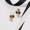 Chanel Color Crystal Earrings - 18K Yellow Gold