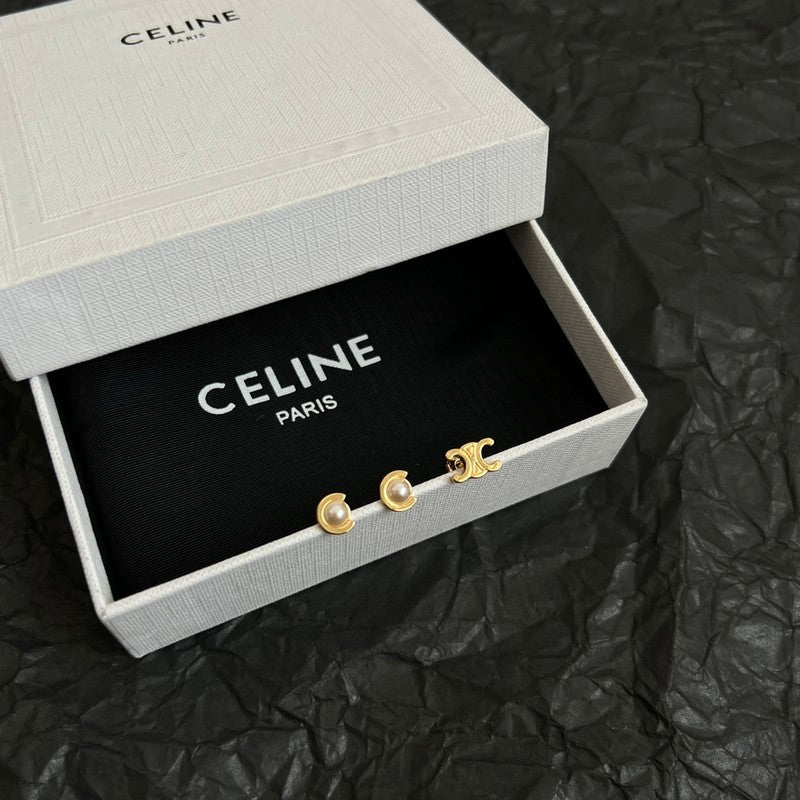 Celine Pearl Earrings - 18K Gold