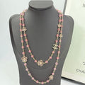 Chanel 26C Pink Crystal Long Necklace