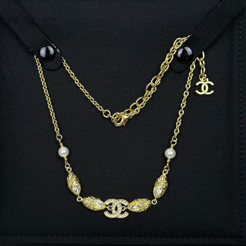 Chanel 26C Crystal Gold Necklace