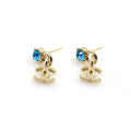 Chanel Blue Crystal Earrings - 18K Yellow Gold