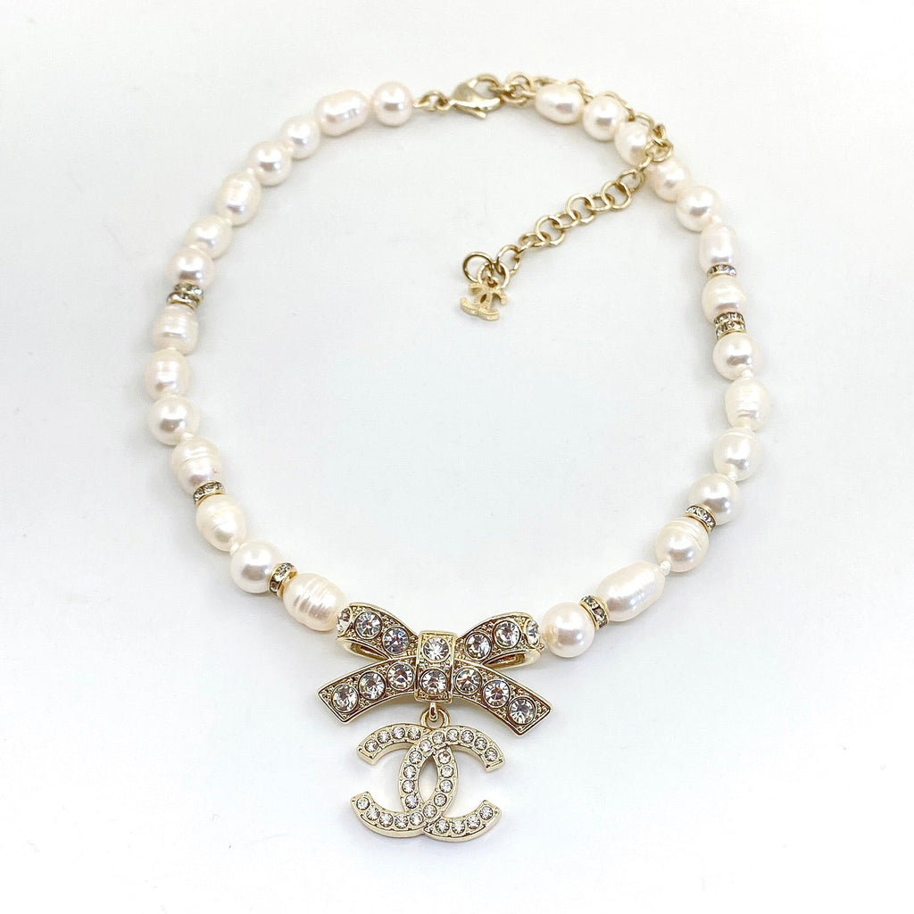 Chanel Bow Tie Diamond Necklace
