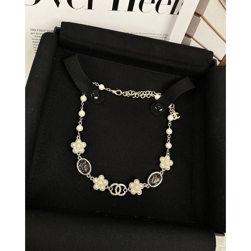 Chanel Black & Orange Crystal Choker Necklace