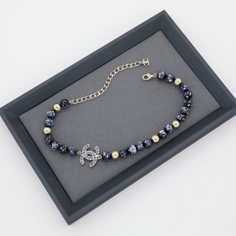 Chanel Blue Pearl Necklace