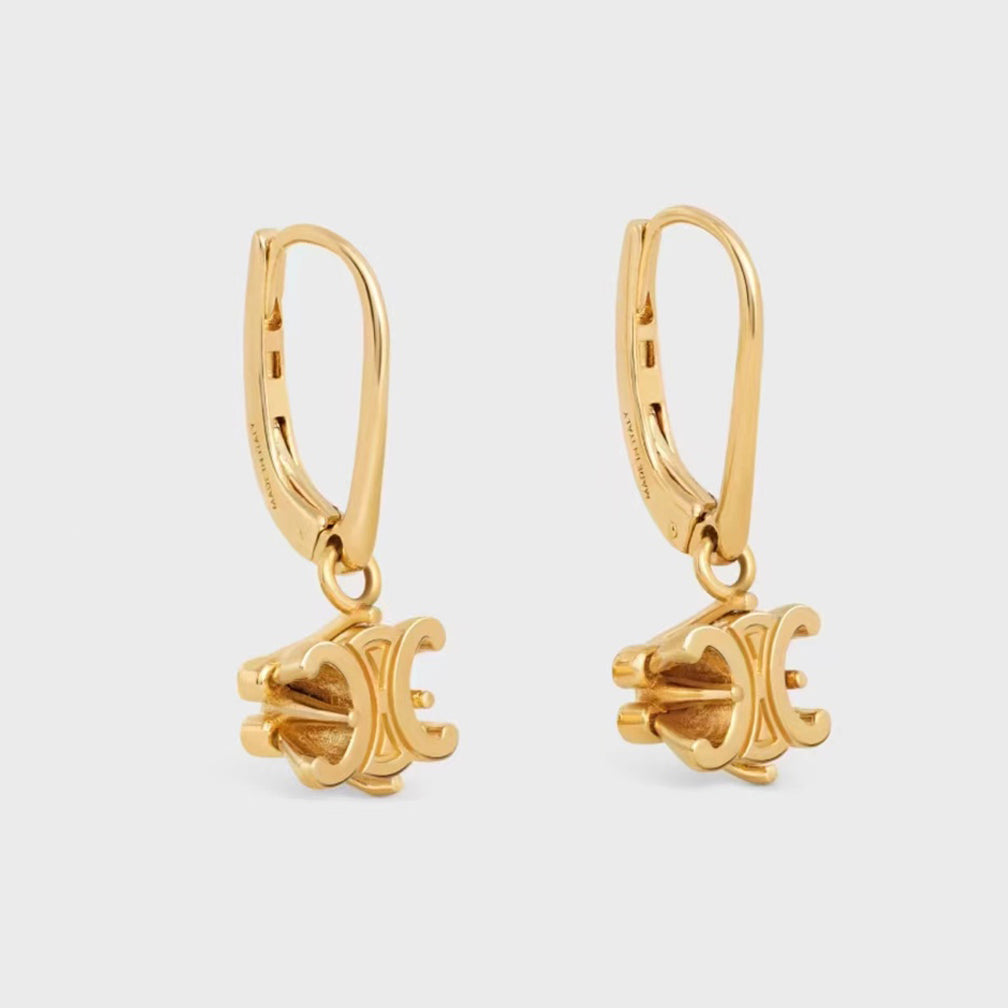 Celine Triomphe Solitaire Earrings - 18K Yellow Gold