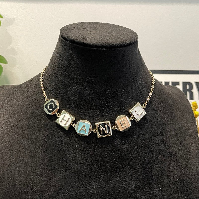 Chanel Color Logo Choker Necklace