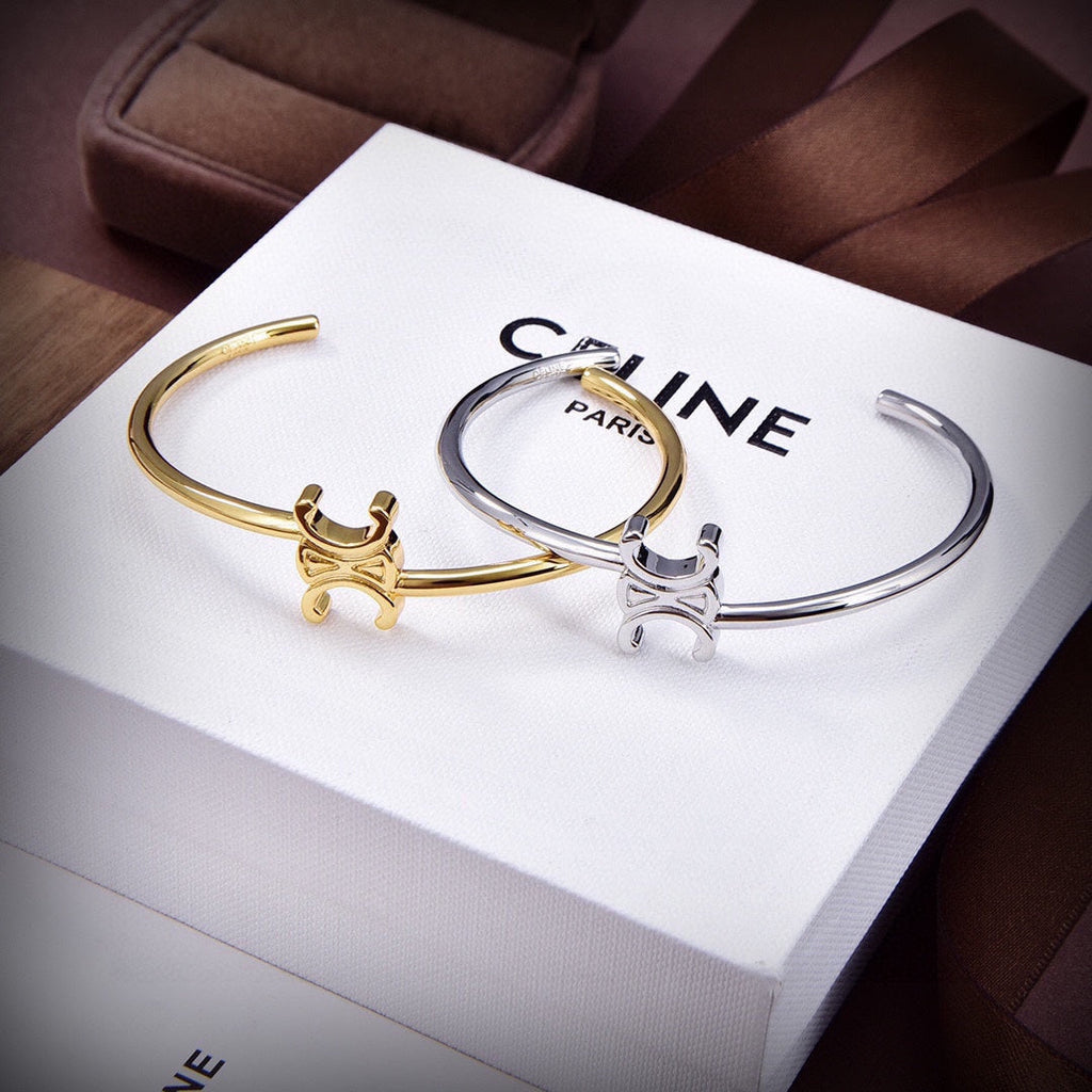 Celine Triomphe Asymmetric Bracelet