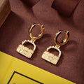 Bag Pendant Pearl Earrings - 18K Yellow Gold