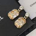 Chanel Crystal Earrings - 18K Yellow Gold