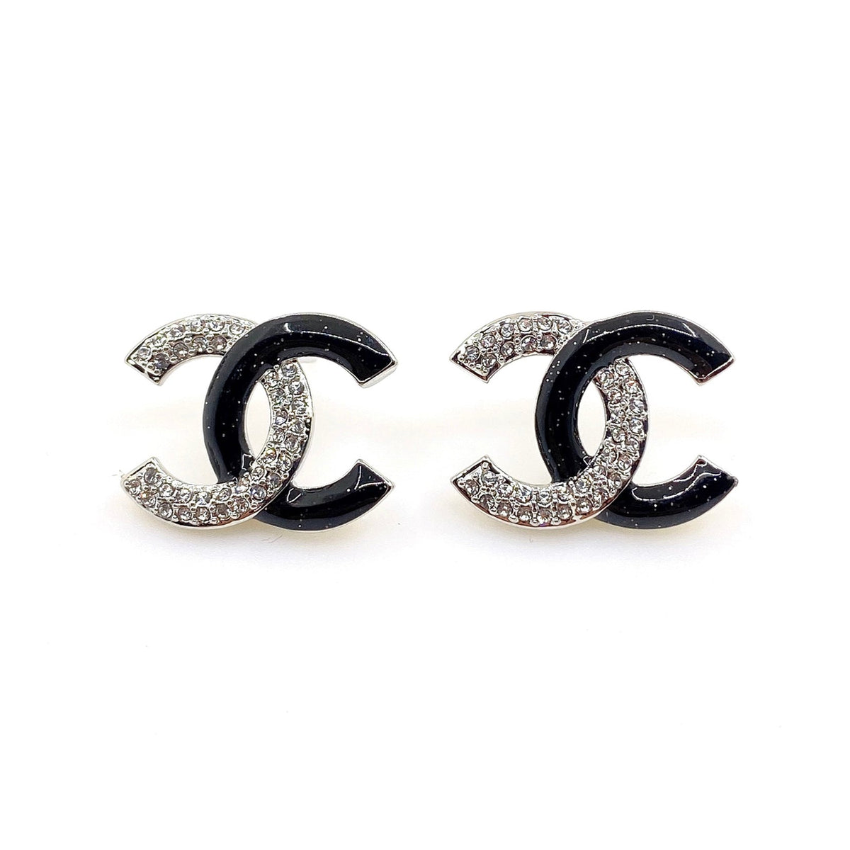 Chanel Black Diamond Earrings - 18K White Gold