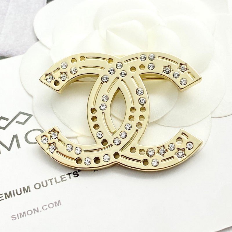 Chanel 24A Diamond Gold Brooch