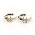 Chanel Black Open Earrings - 18K Yellow Gold