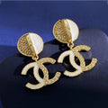 Chanel Half Diamond Earrings - 18K Yellow Gold