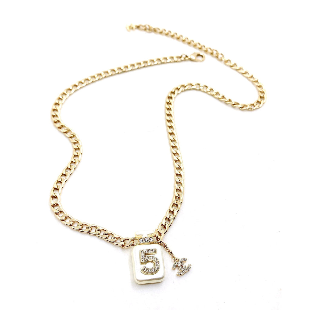 Chanel No.5 Perfume Pendant Chain Necklace