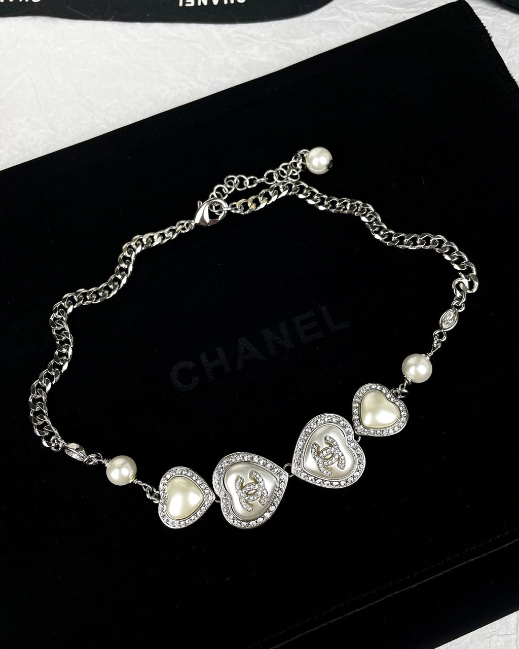 Chanel Heart Crystal Necklace