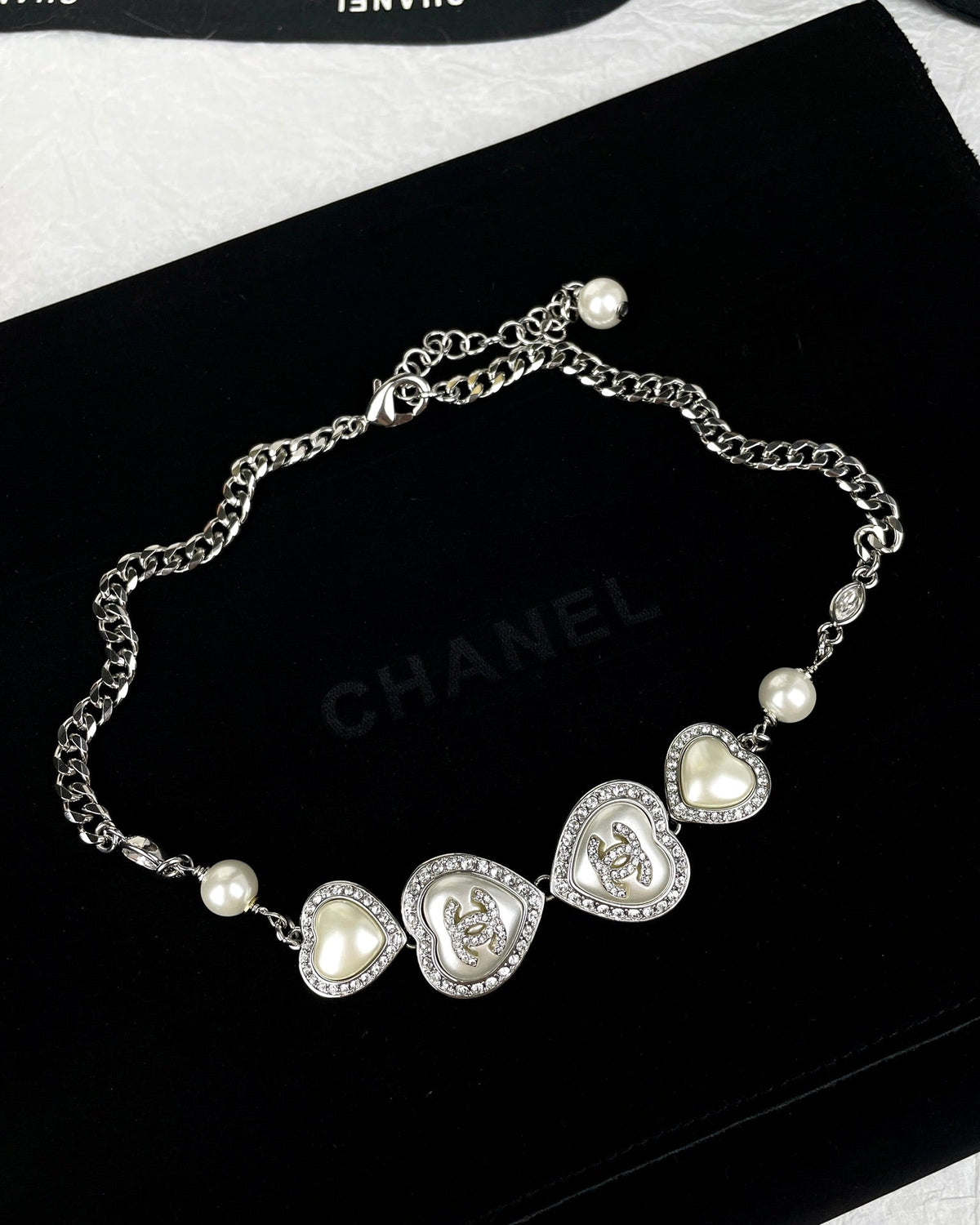 Chanel Heart Crystal Necklace