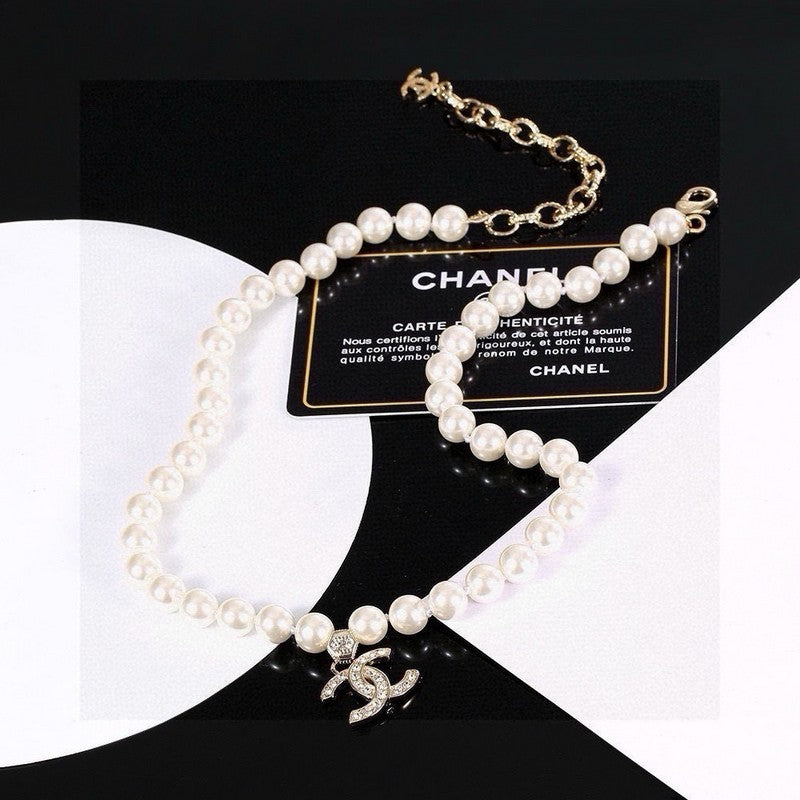 Chanel Pearl Chain Diamond Necklace