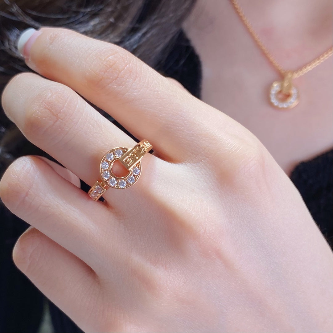 Bvlgari Moissanite Ring - 18K Rose Gold